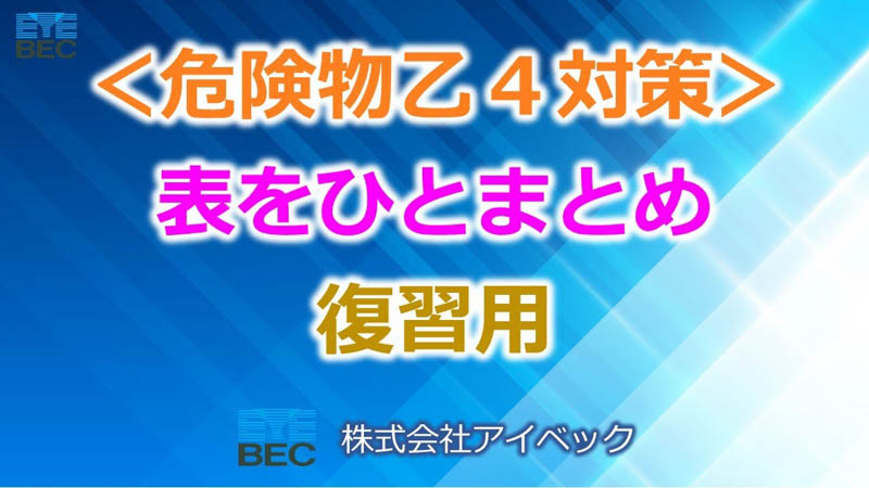 ＜概要欄訂正あり＞【危険物乙４対策】表をひとまとめ／復習用